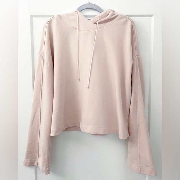 Fabletics x Demi Lovato Melissa Cropped Hoodie Pink Oversized Large Sweatshirt - Picture 3 of 8